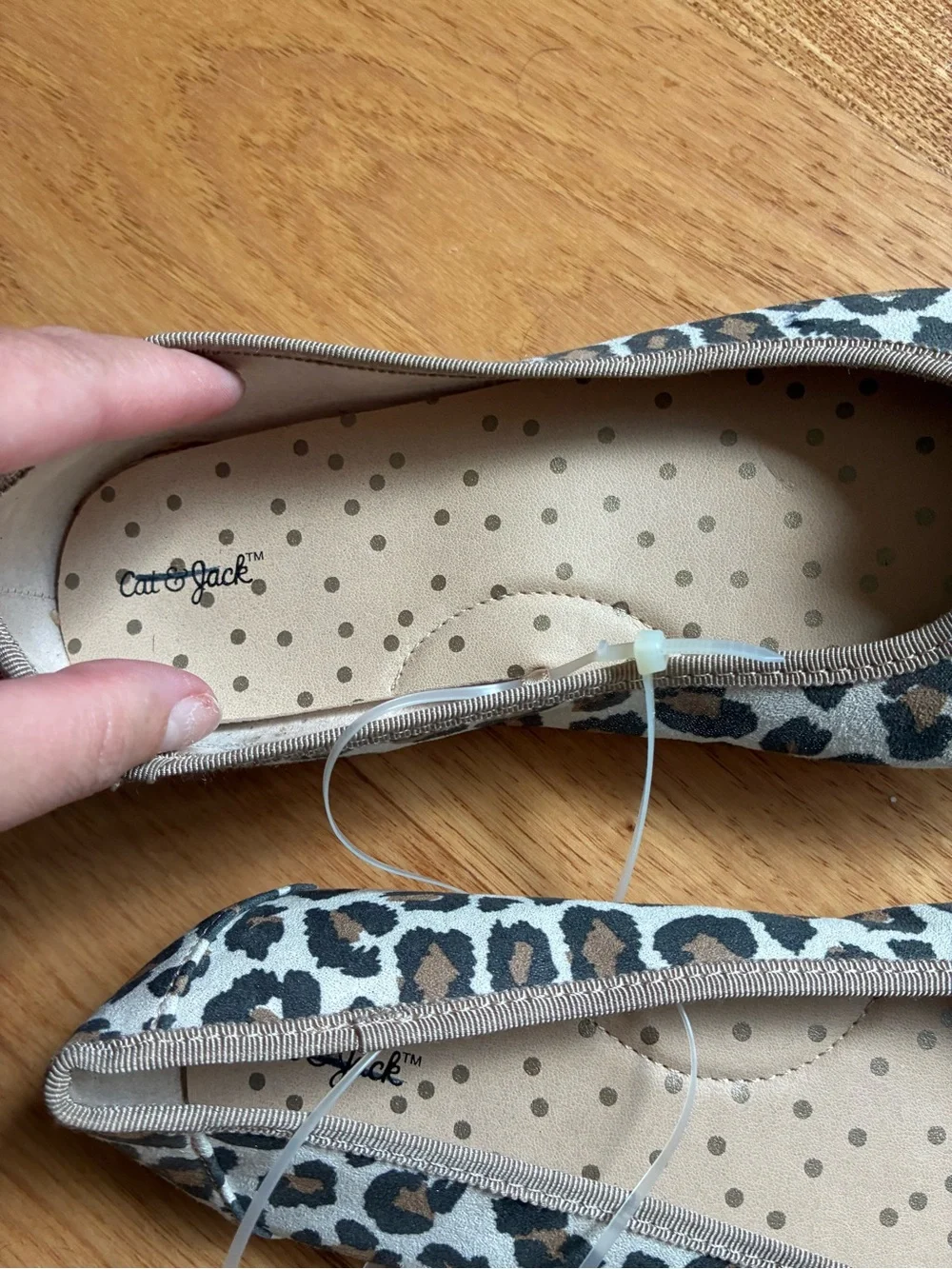 Cat & Jack Leopard Print Ballet Flats - Taupe/Black girls size 5